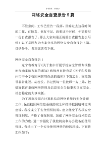 网络安全自查报告5篇