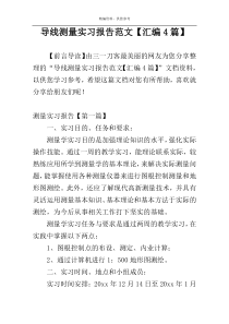 导线测量实习报告范文【汇编4篇】