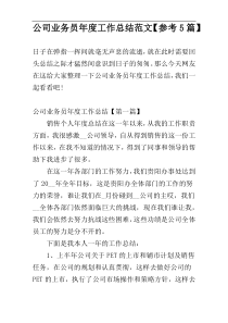 公司业务员年度工作总结范文【参考5篇】