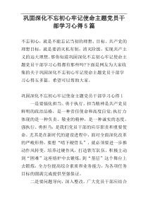 巩固深化不忘初心牢记使命主题党员干部学习心得5篇