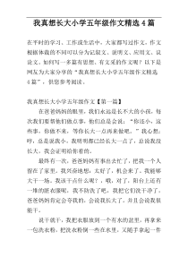 我真想长大小学五年级作文精选4篇