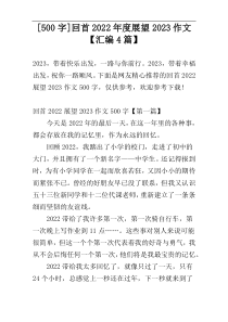 [500字]回首2022年度展望2023作文【汇编4篇】