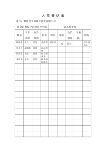 人员登记表