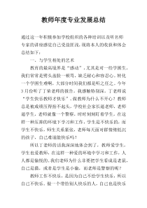 教师年度专业发展总结