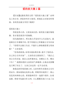 爱的放大镜2篇