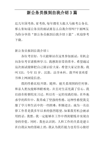 新公务员报到自我介绍3篇