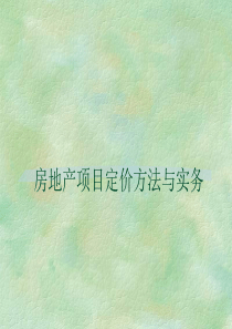 房地产项目定价方法