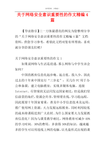 关于网络安全意识重要性的作文精编4篇