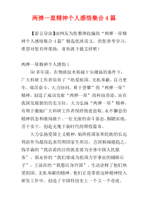 两弹一星精神个人感悟集合4篇