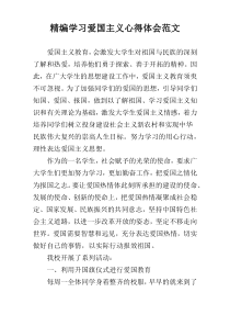 精编学习爱国主义心得体会范文