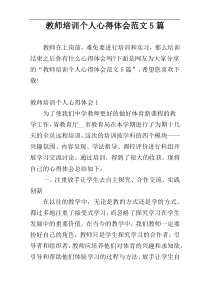 教师培训个人心得体会范文5篇