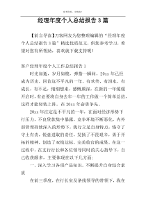 经理年度个人总结报告3篇