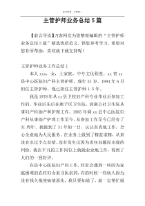 主管护师业务总结5篇