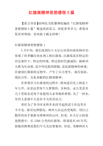 红旗渠精神思想感悟5篇