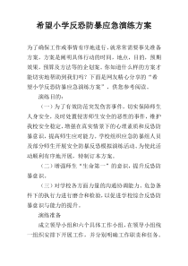 希望小学反恐防暴应急演练方案