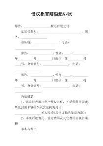 侵权损害赔偿起诉状