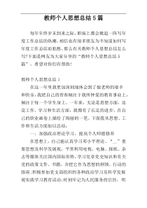 教师个人思想总结5篇