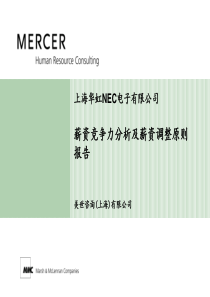 美世-薪资竞争力分析及薪资调整原则报告