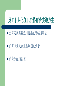 企业员工职业化任职资格评价实施方案