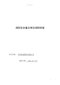 联合大厦消防安全重点单位消防档案