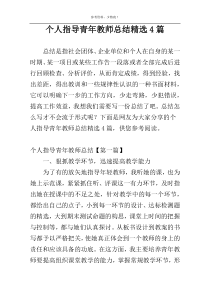 个人指导青年教师总结精选4篇