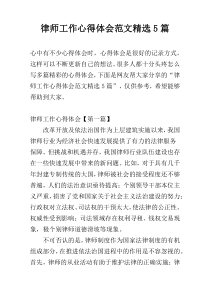 律师工作心得体会范文精选5篇