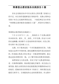 寒暑假志愿者服务实践报告5篇