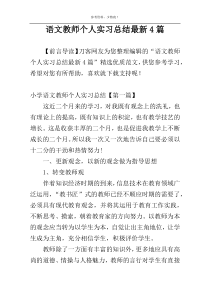 语文教师个人实习总结最新4篇