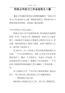 科技公司实习工作总结范文3篇