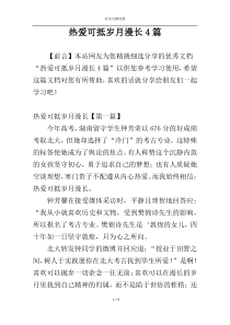 热爱可抵岁月漫长4篇