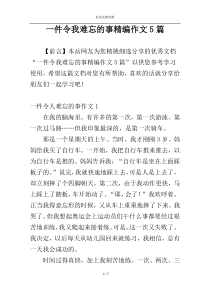 一件令我难忘的事精编作文5篇