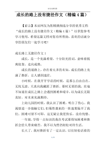 成长的路上没有捷径作文（精编4篇）