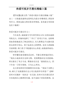 热爱可抵岁月漫长精编3篇