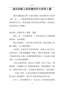 成长的路上没有捷径作文优秀4篇