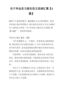 关于毕业实习报告范文范例汇聚【4篇】