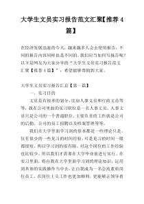 大学生文员实习报告范文汇聚【推荐4篇】