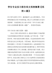 学生专业实习报告范文范例集聚【范例4篇】