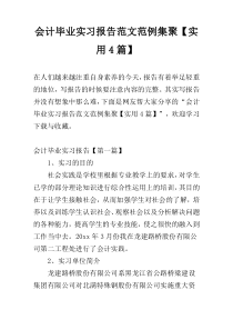 会计毕业实习报告范文范例集聚【实用4篇】