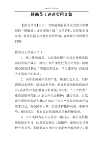 精编员工评语实用3篇