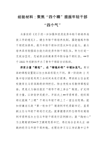 经验材料聚焦四个精提振年轻干部四个气