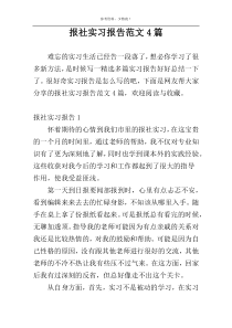 报社实习报告范文4篇