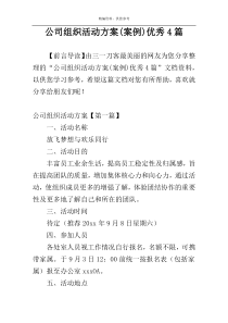 公司组织活动方案(案例)优秀4篇