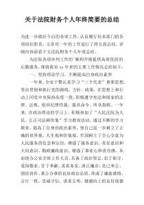 关于法院财务个人年终简要的总结