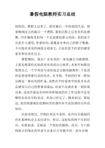 暑假电脑教师实习总结