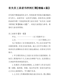 有关员工承诺书样例汇聚【精编4篇】