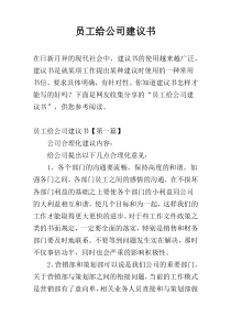 员工给公司建议书