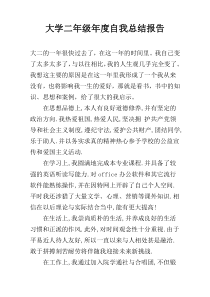 大学二年级年度自我总结报告