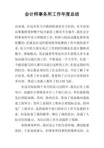 会计师事务所工作年度总结