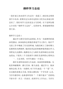 榜样学习总结