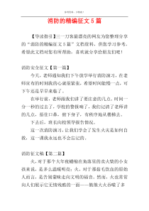 消防的精编征文5篇